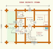 План бани 4х5 мойка и парилка отдельно
